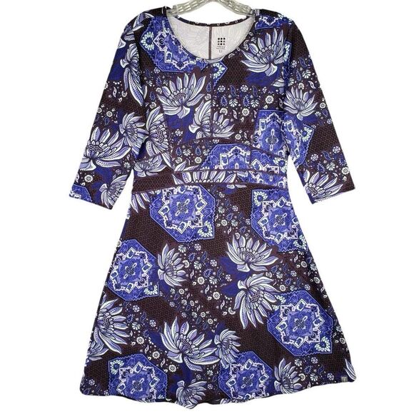 Title Nine Purple and Blue Patterned Dress - Picture 2 of 11